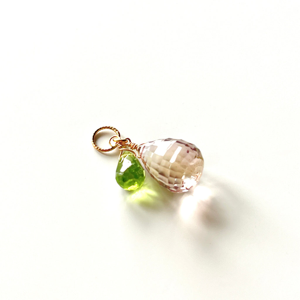 K18アメトリン&ペリドット・ネックレスチャーム
