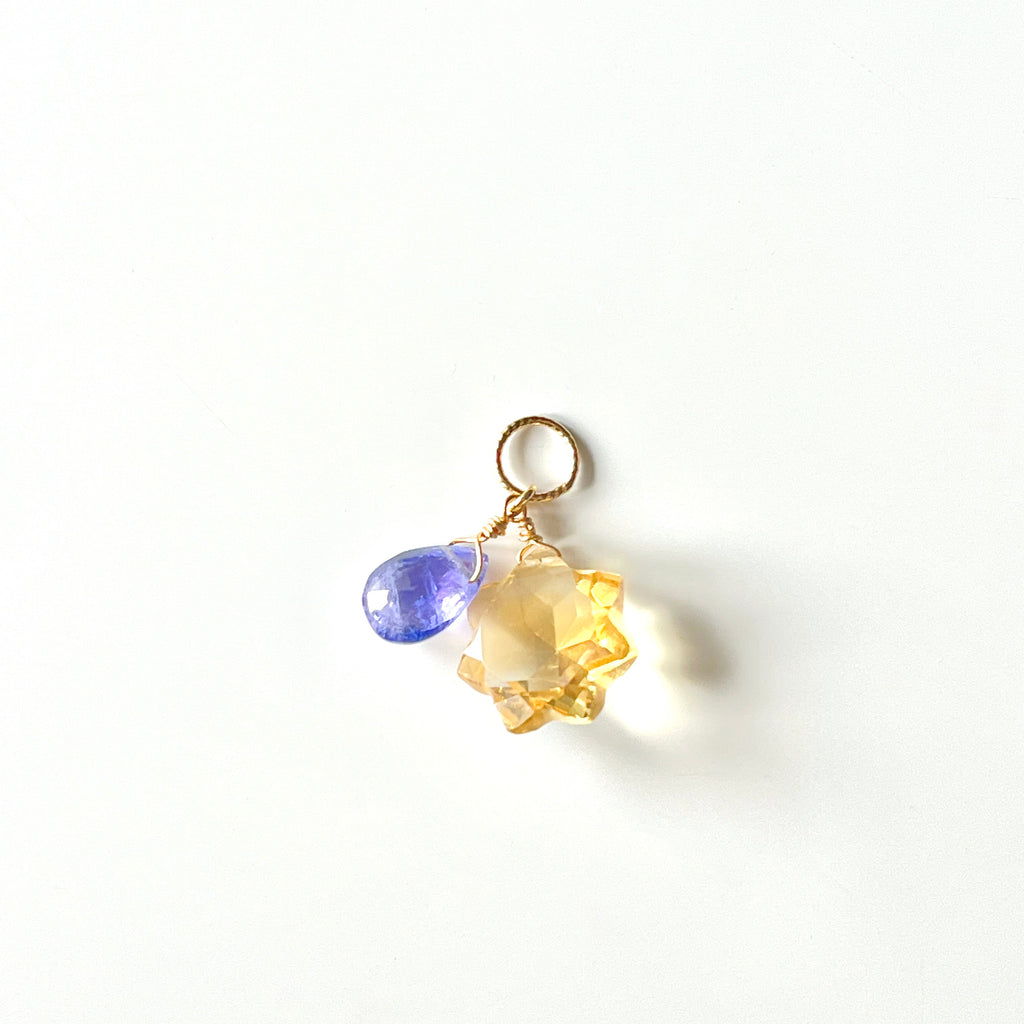 K18シトリン&タンザナイト・ネックレスチャーム
