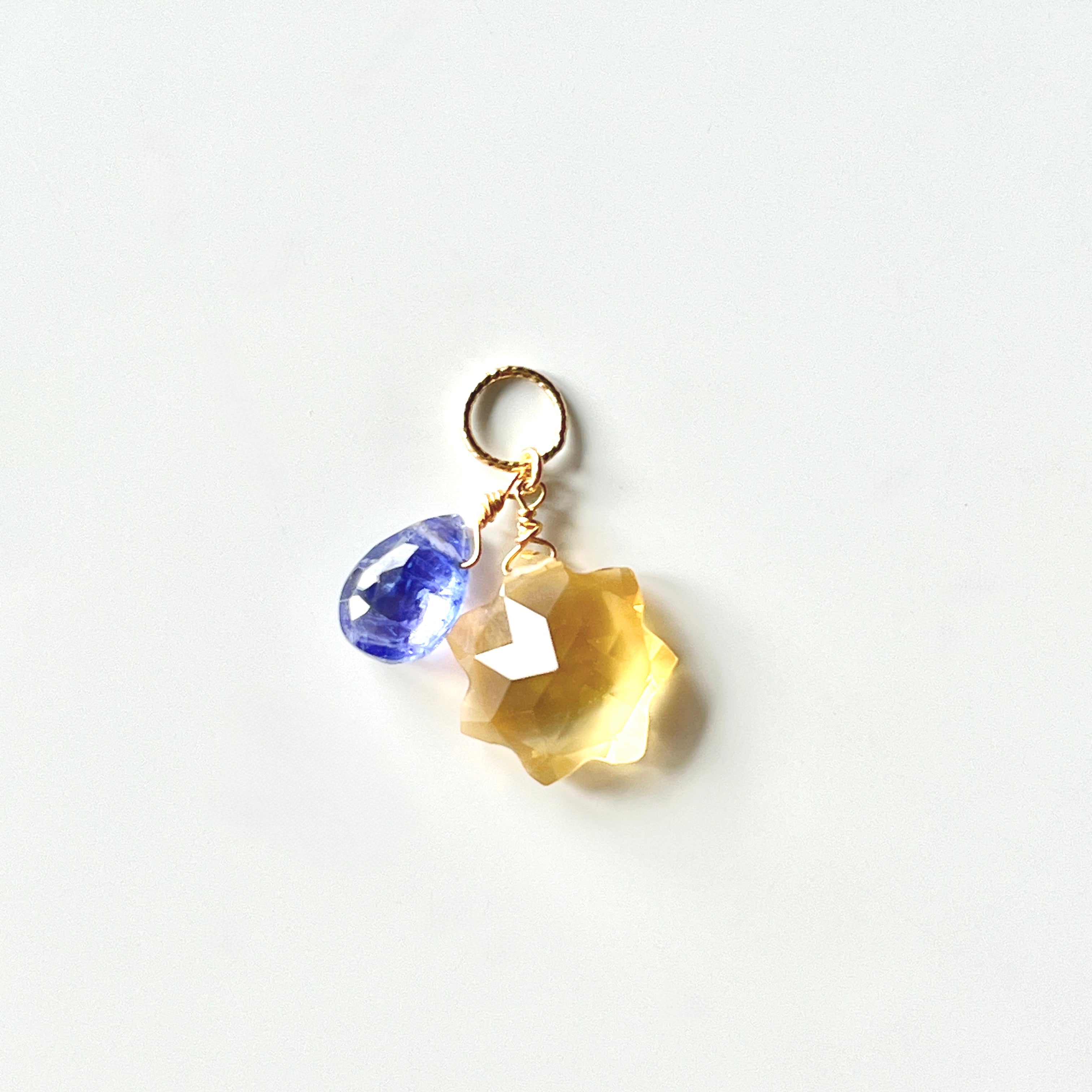 K18シトリン&タンザナイト・ネックレスチャーム