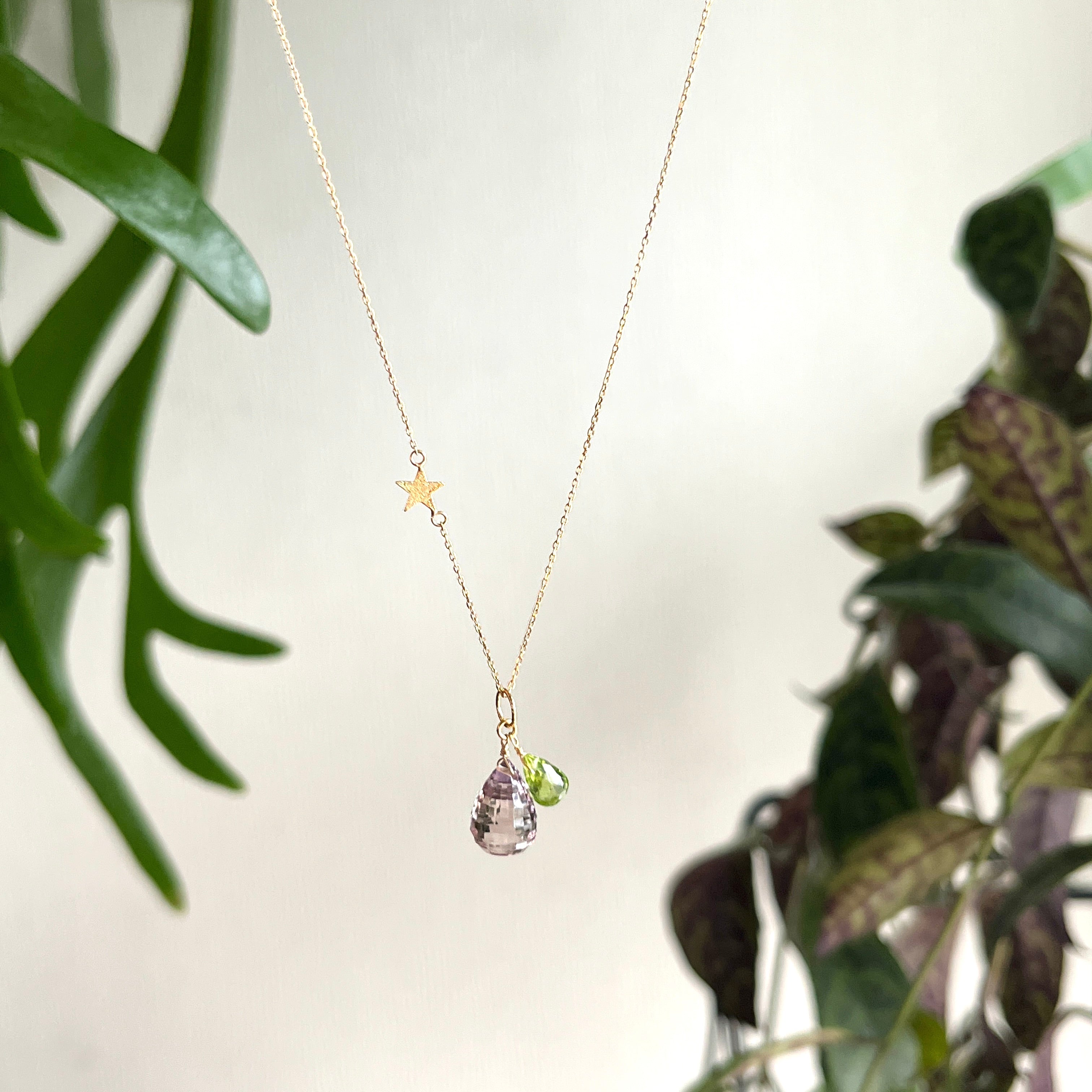 K18アメトリン&ペリドット・ネックレスチャーム