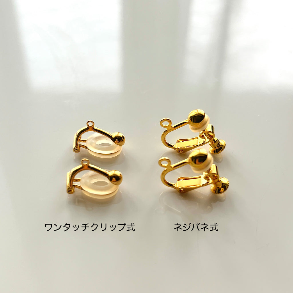 K18シトリン×オパール・ショートピアス【一点限り・金具選択可】
