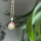 K18＆K10 Happy Rainbow Pendant　虹色のニッコリペンダントトップ